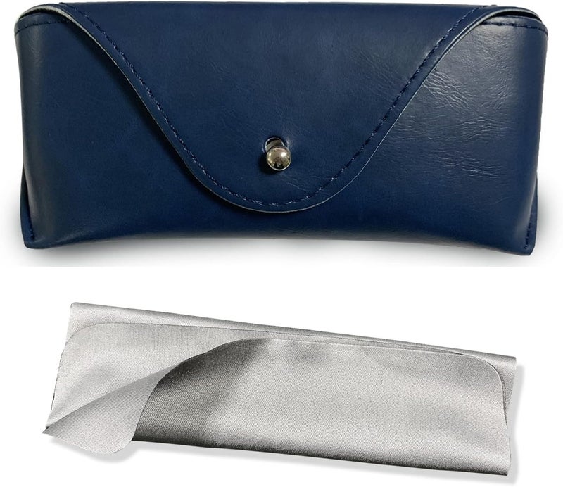 LogHog Portable Leather Glasses Case,Flexible Sunglasses Pouch Slim Case for Women Men Horizontal Eyeglass Case - Image 1